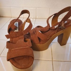 Steve madden brown chunky heels